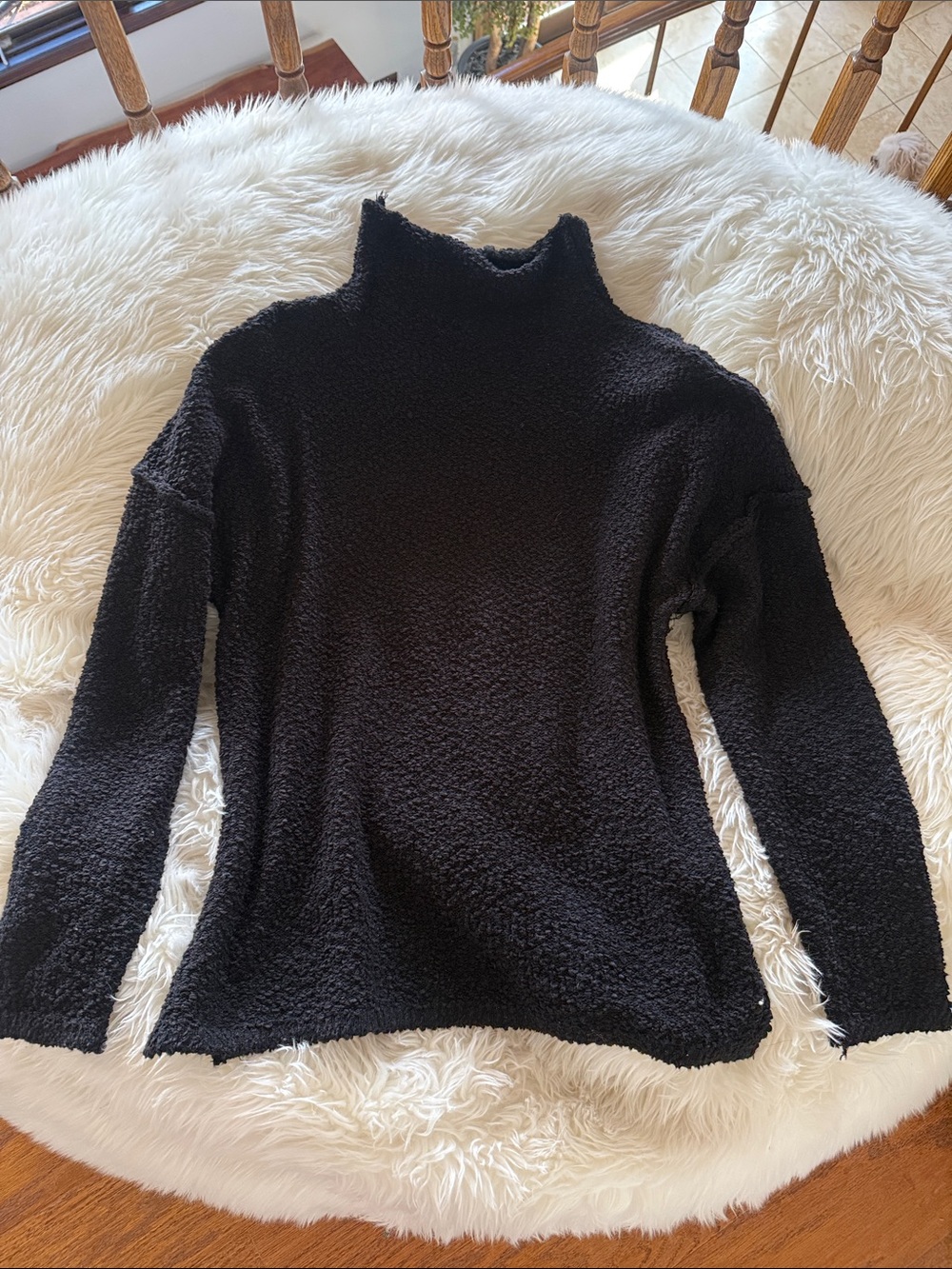Black Mock Neck Women's Sweater